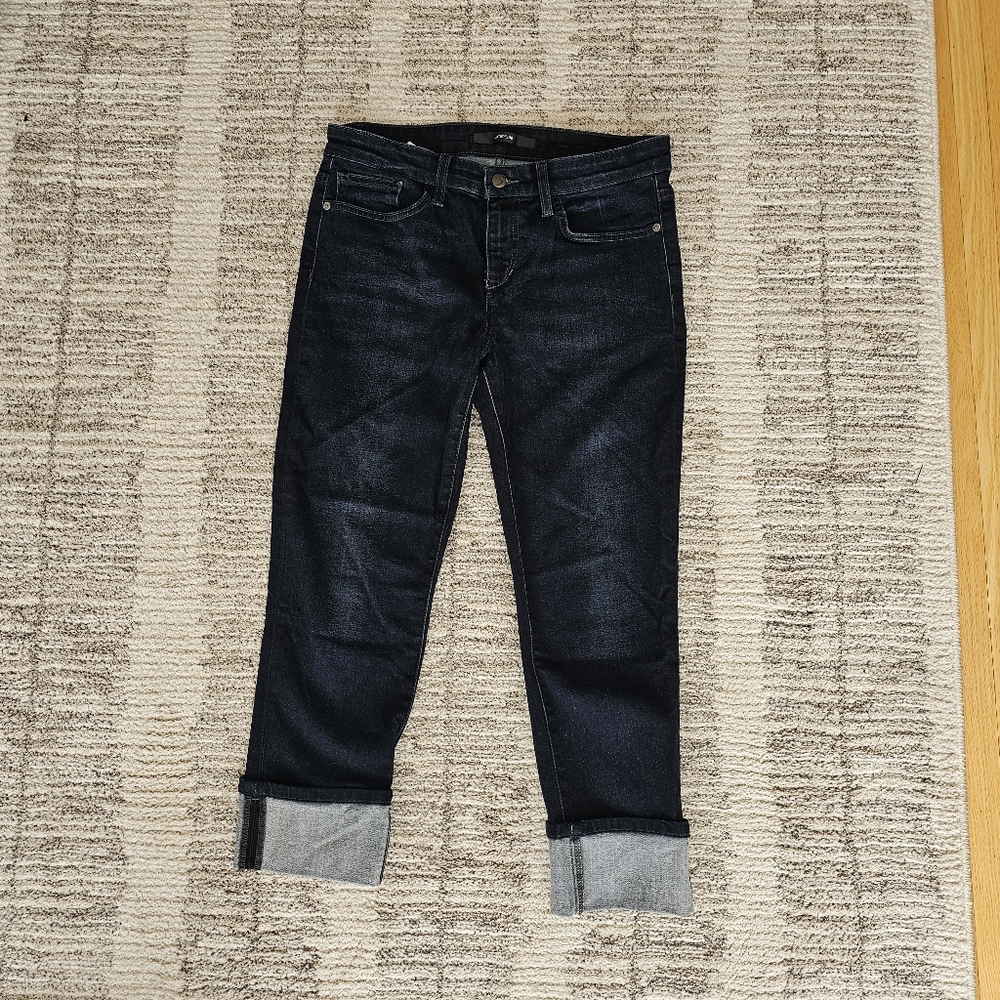 Joe's Jeans Skiny Cuffed Cropped Dark Wash Jeans Pascale Stretch size 29